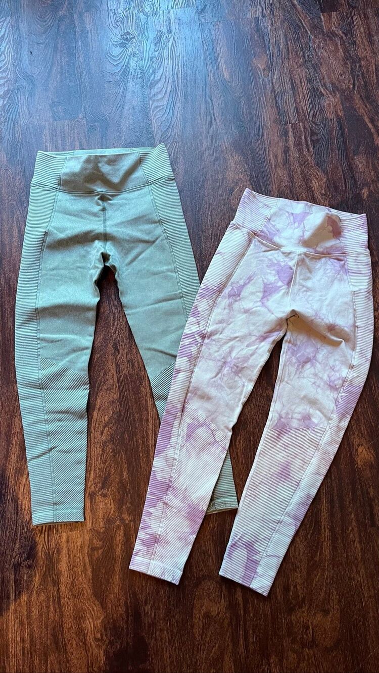 Aerie Offline Seamless Ribbed Leggings Bundle 2 Pair- Size Small - Tie Dye & Sag
